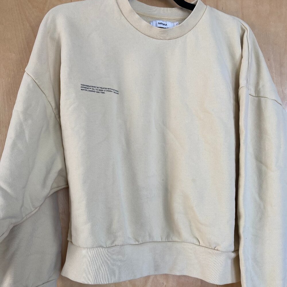 Pangaia Pale Yellow Cropped Sweatshirt